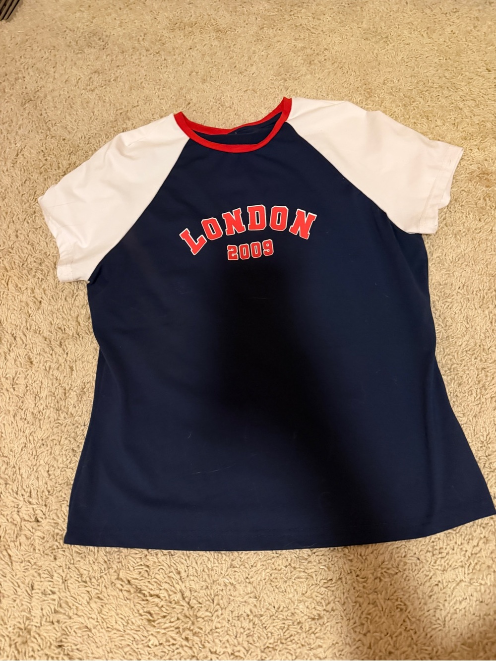 Kids Navy London Graphic Raglan Tee with White Sleeves